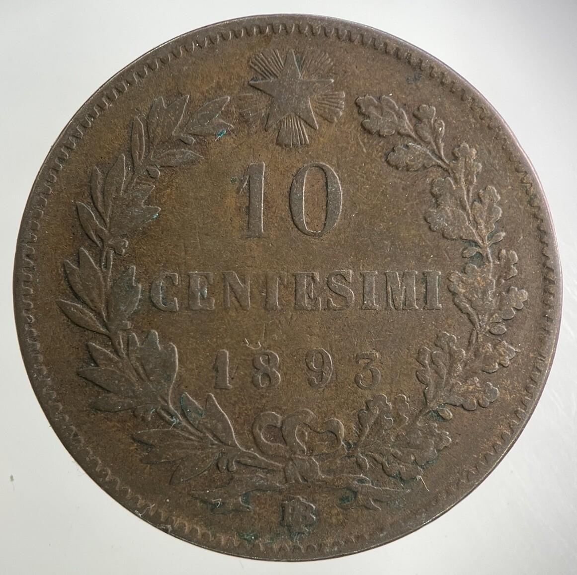 1893 Italy 10 Centesimi Coin | Collectable Grade