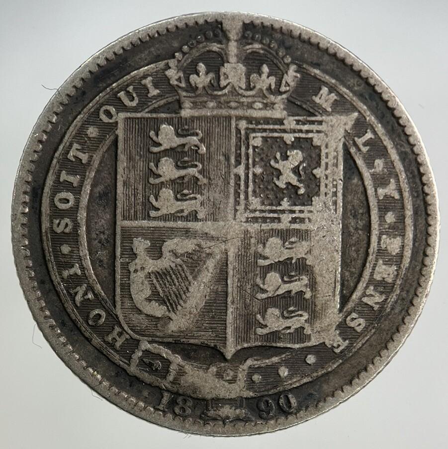 1890 Victoria Shilling Silver Coin | Collectable Grade