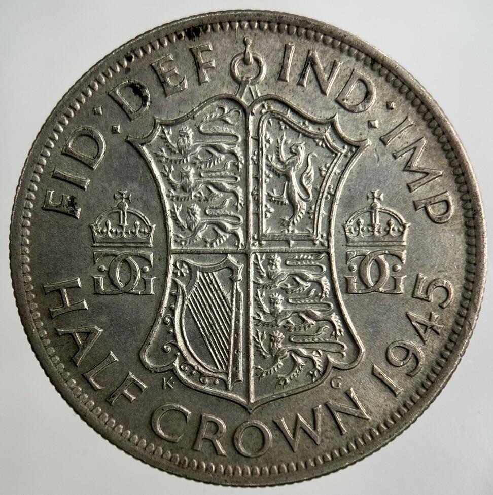 1945 George VI Half-Crown Silver Coin | Very High Grade