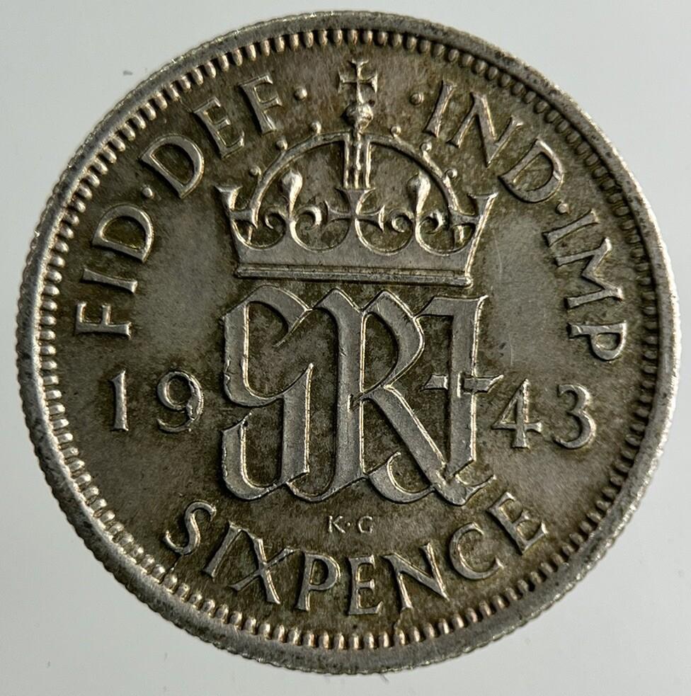 1943 George VI Sixpence Silver Coin | Fine Collectable Grade