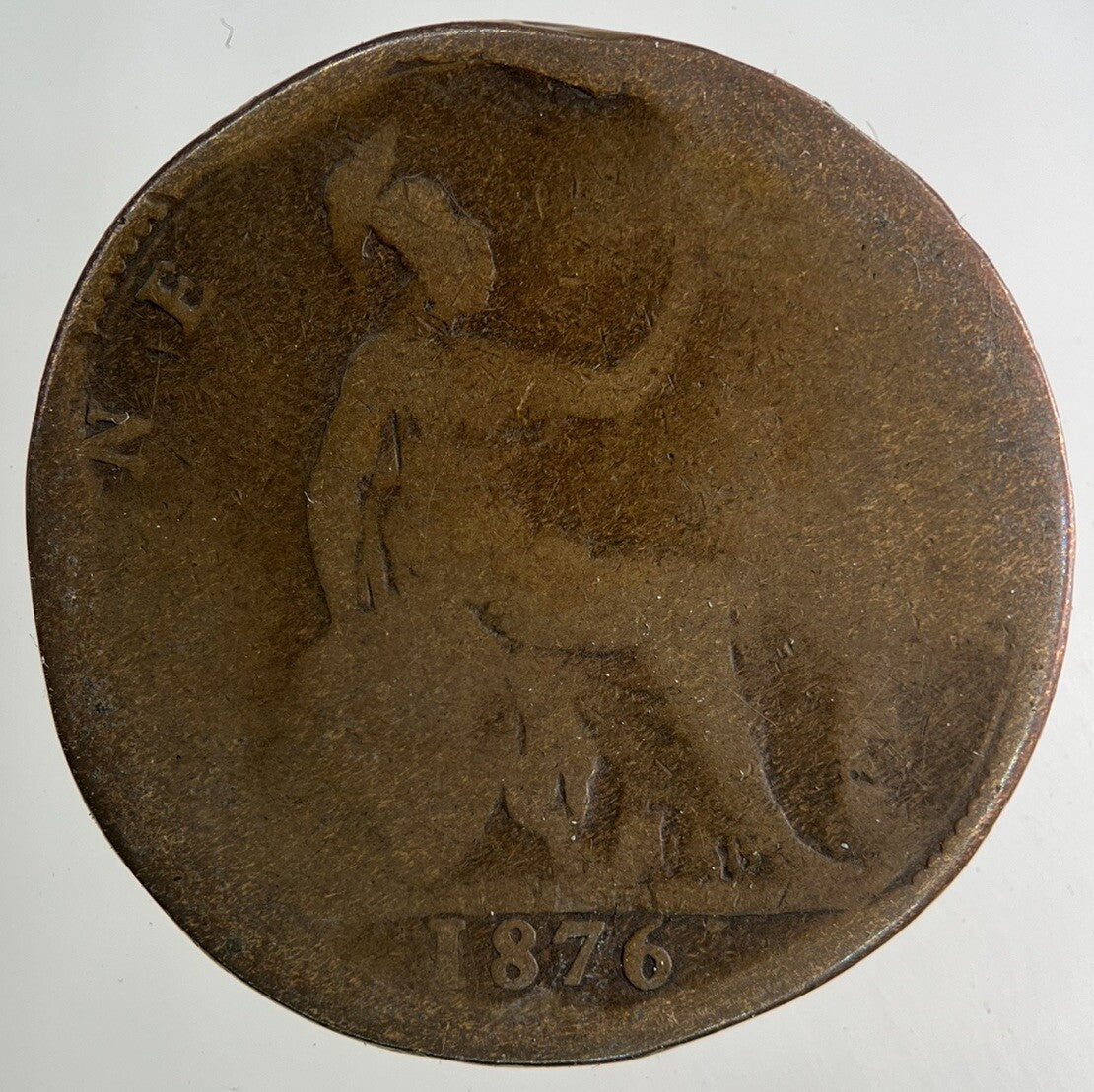 1876 Victoria One Penny Coin | Fair Grade