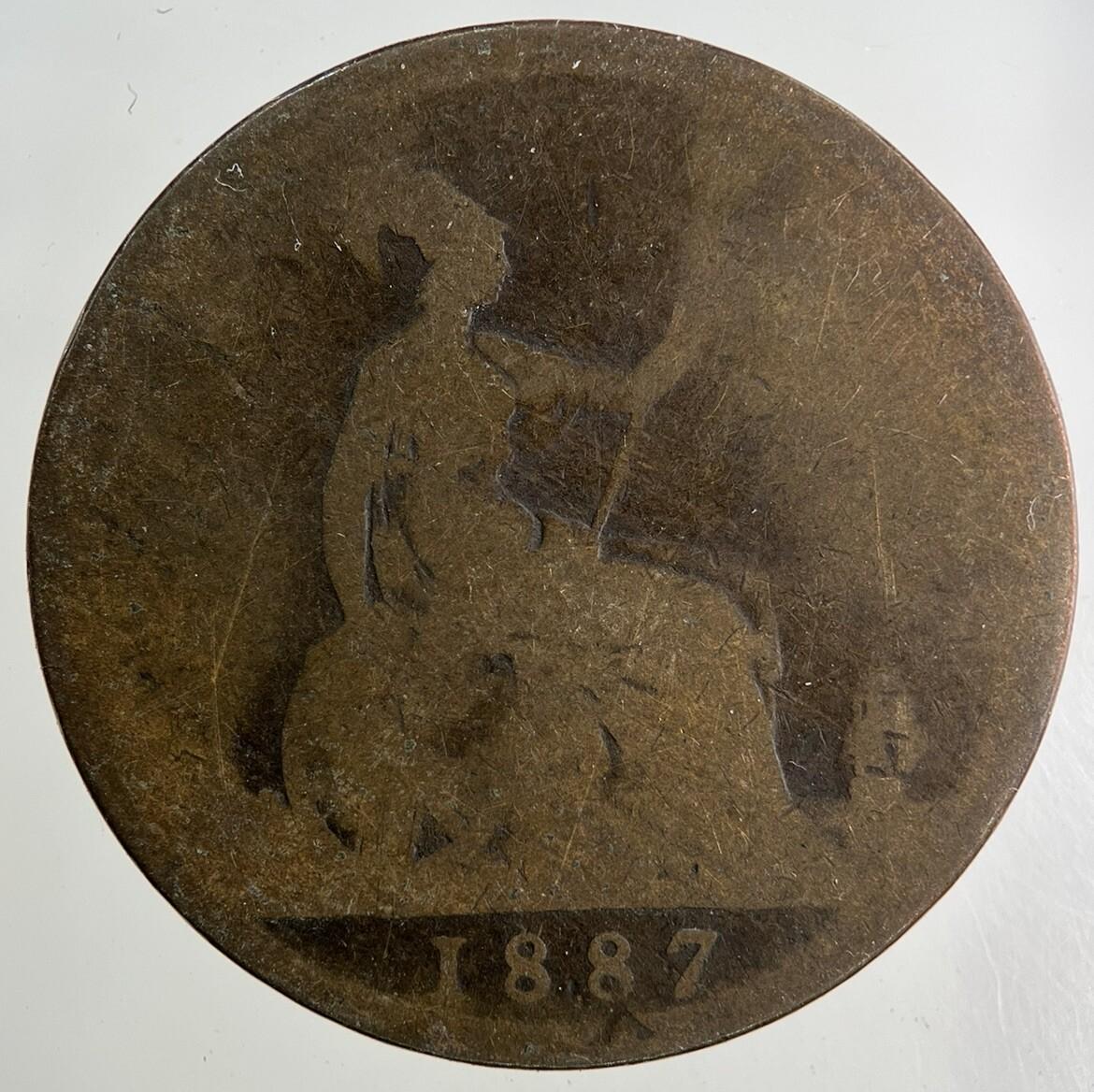 1887 Victoria One Penny Coin | Fair Grade