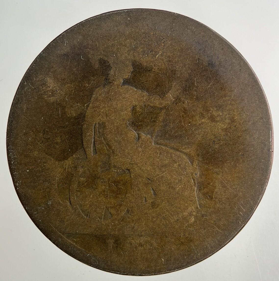 1886 Victoria One Penny Coin | Worn Grade