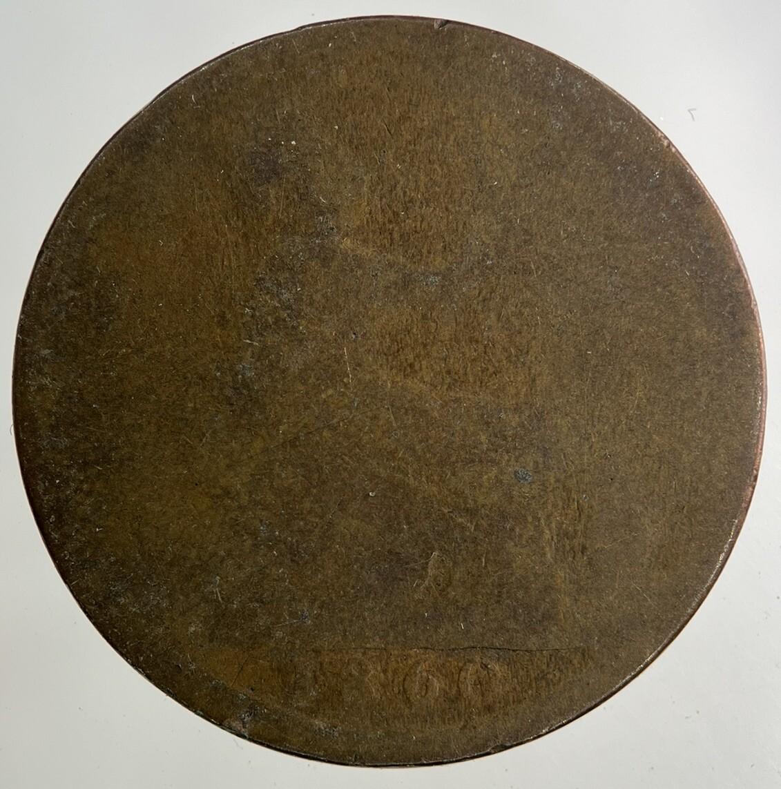 1860 Victoria One Penny Coin | Worn Grade