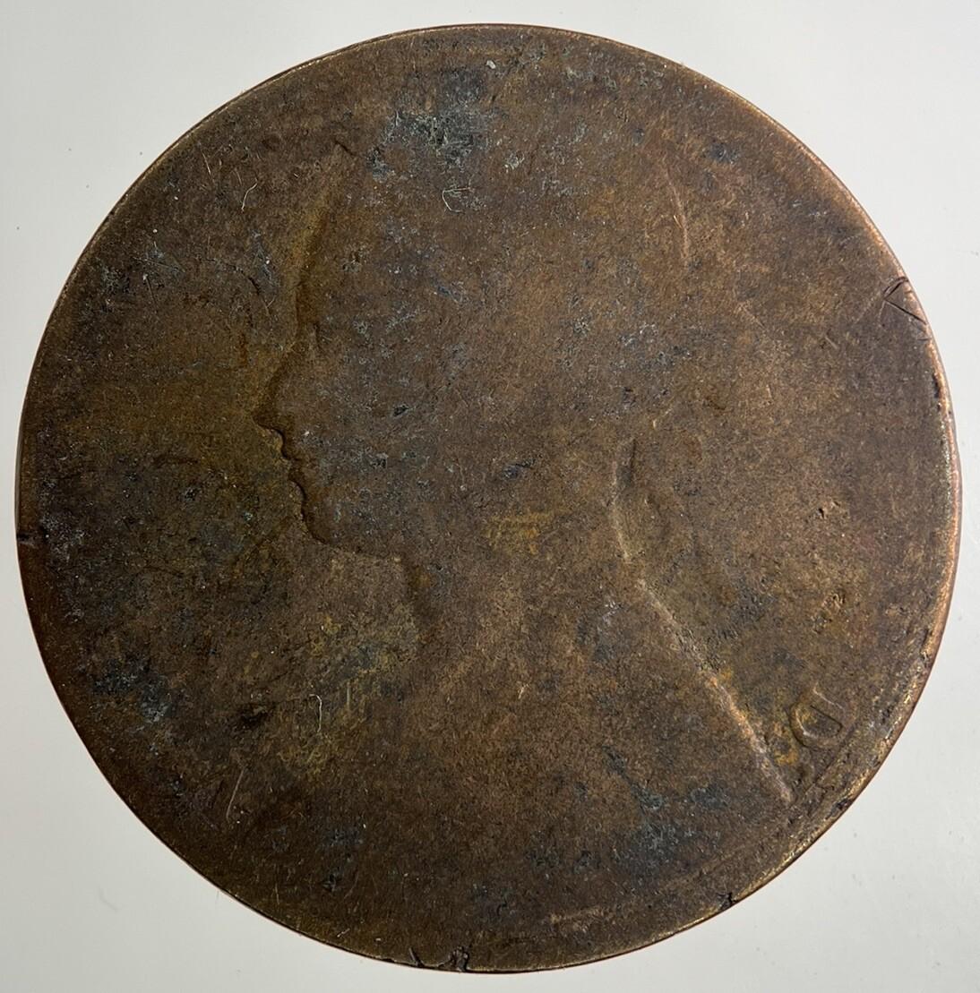 1879 Victoria One Penny Coin | Worn Grade