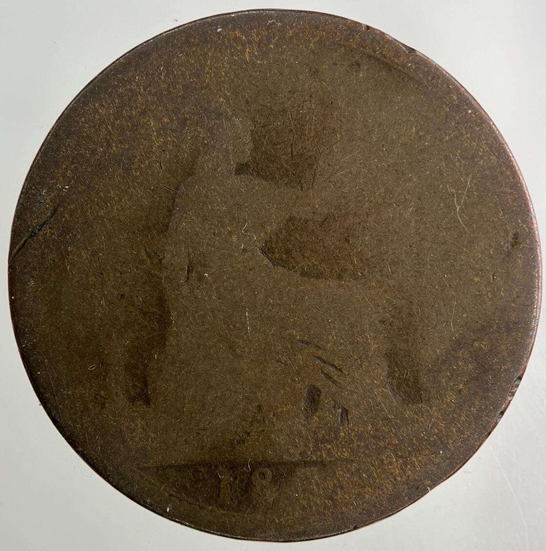 British Victoria One Penny Coin | Worn Grade