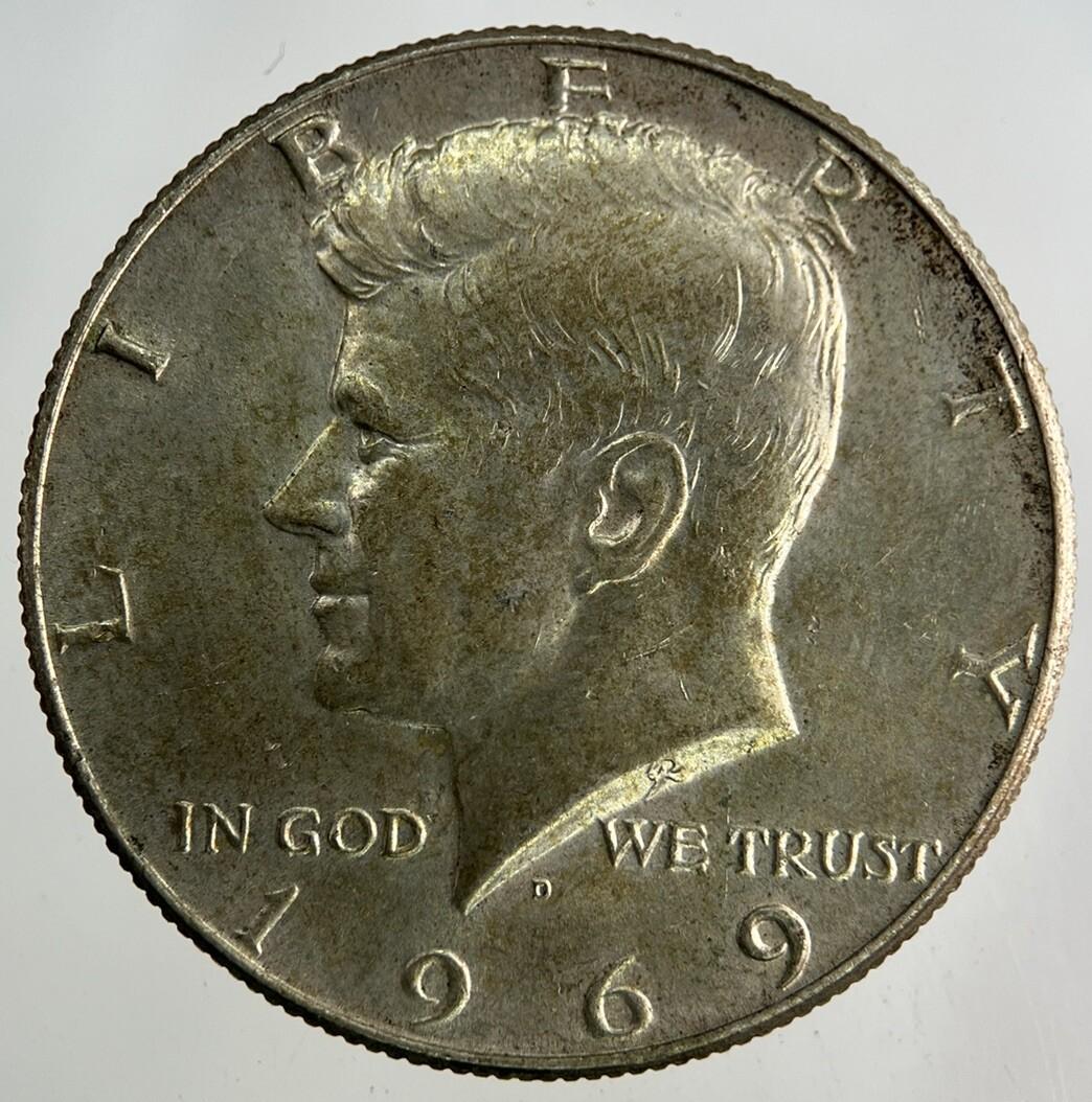 1969-D US USA Kennedy Half Dollar Silver Coin | Fine Collectable Grade