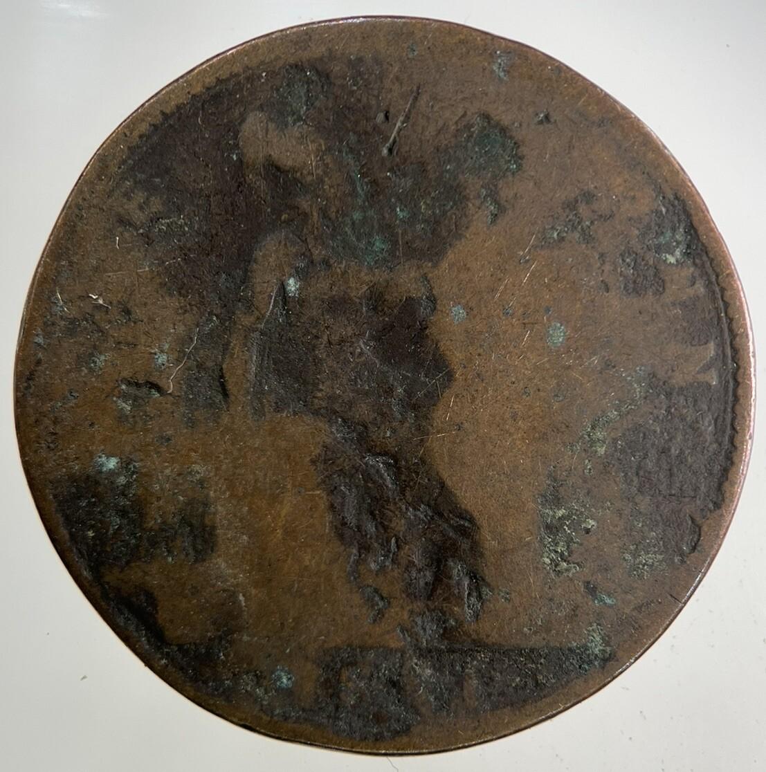 1881 Victoria One Penny Coin | Worn Grade