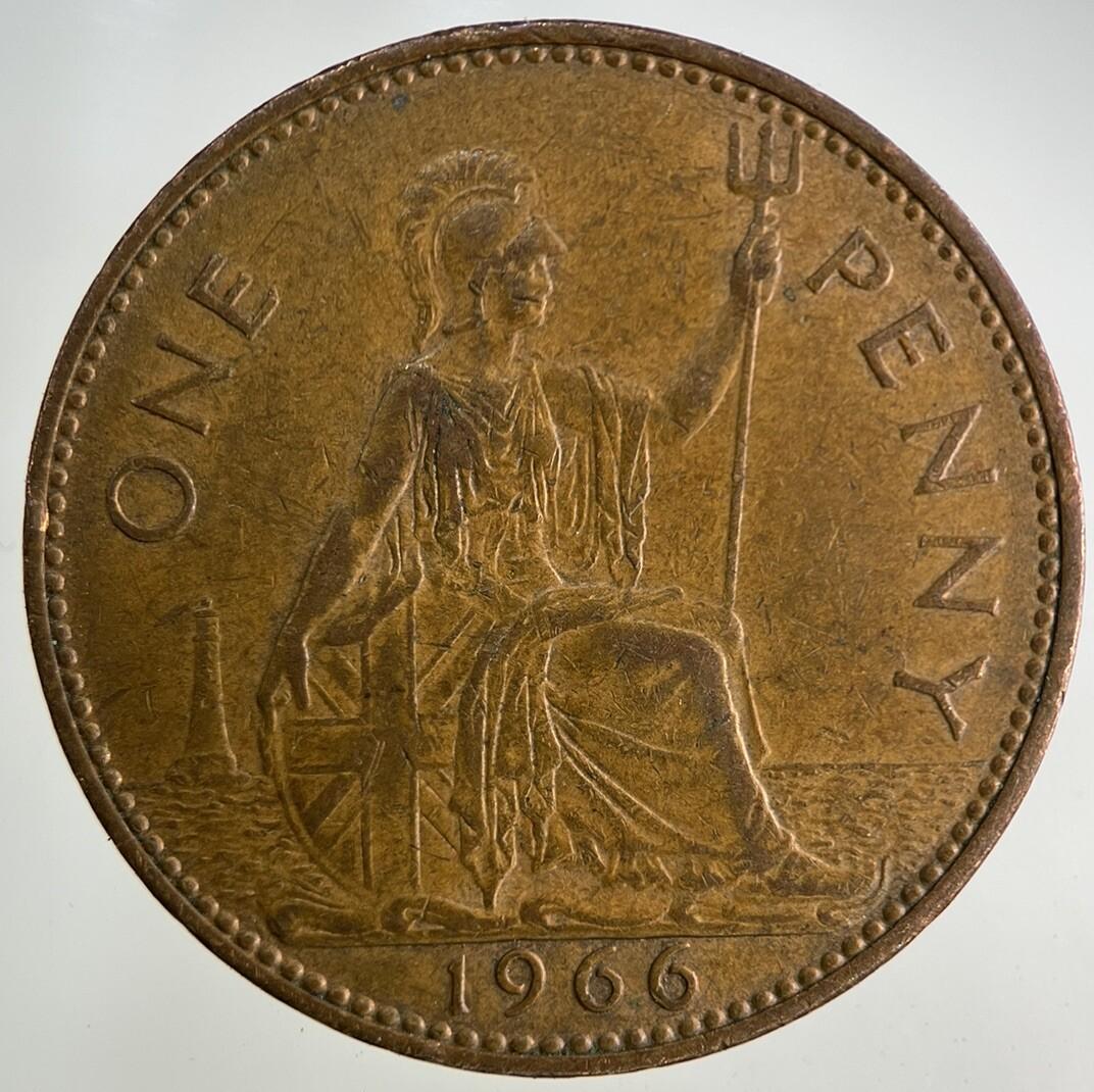1966 Elizabeth II 2nd One Penny Coin | Fine Collectable Grade