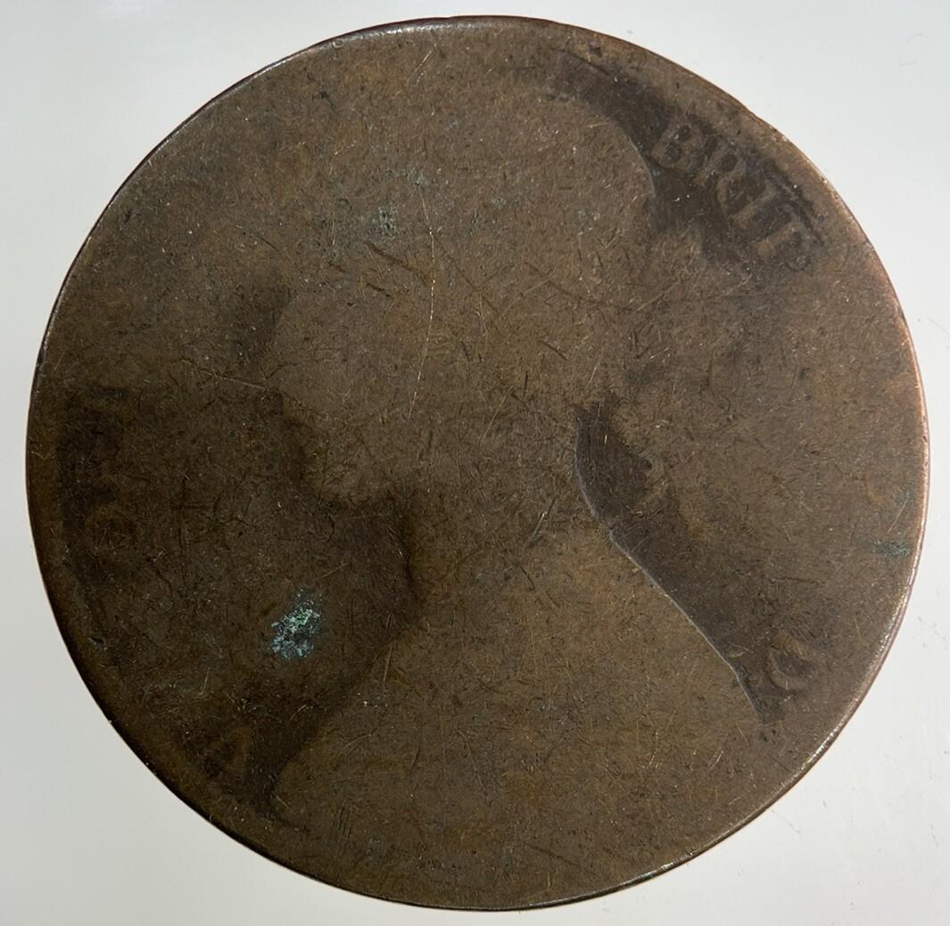 1873 Victoria One Penny Coin | Worn Grade