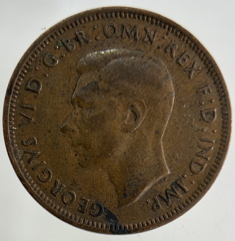 1943 George VI Half-Penny Coin | Collectable Grade