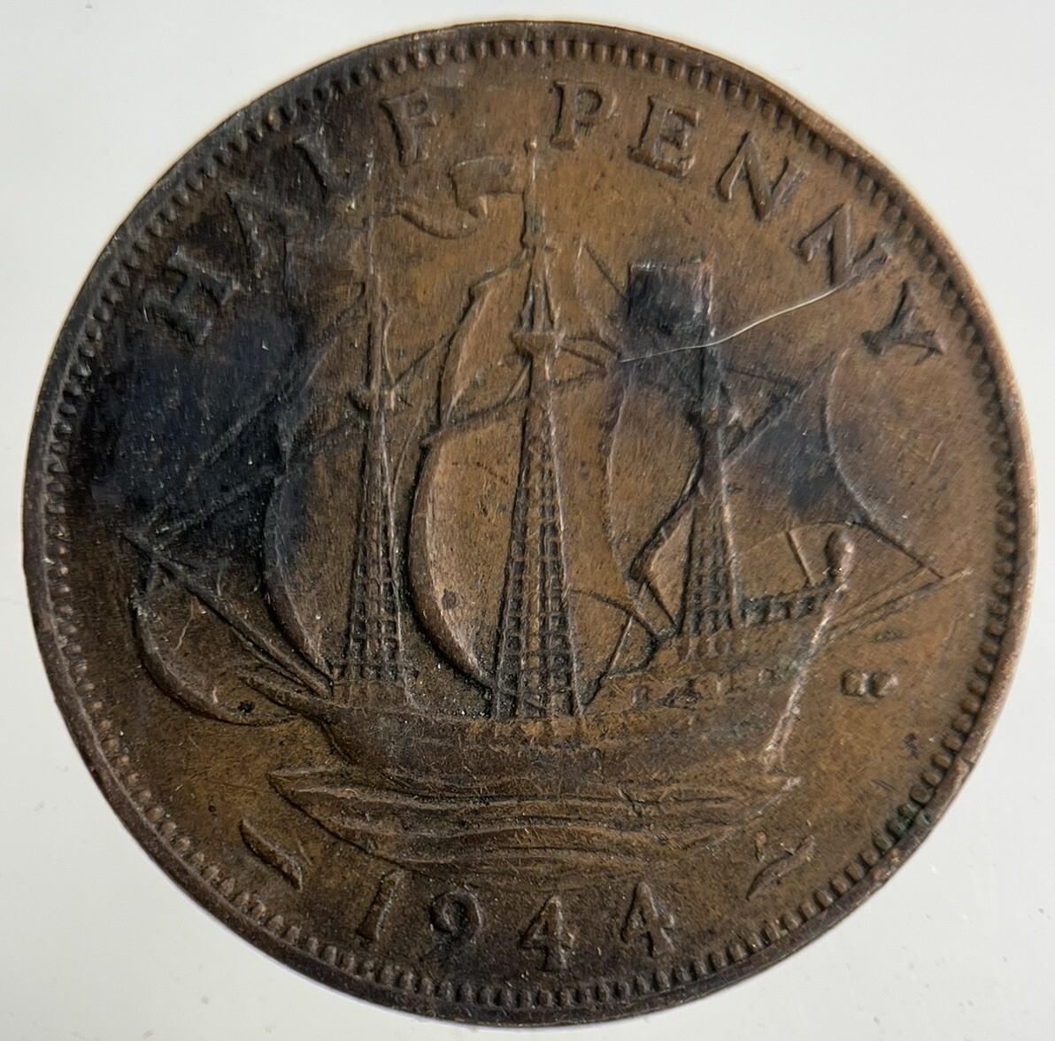 1944 George VI Half-Penny Coin | Collectable Grade