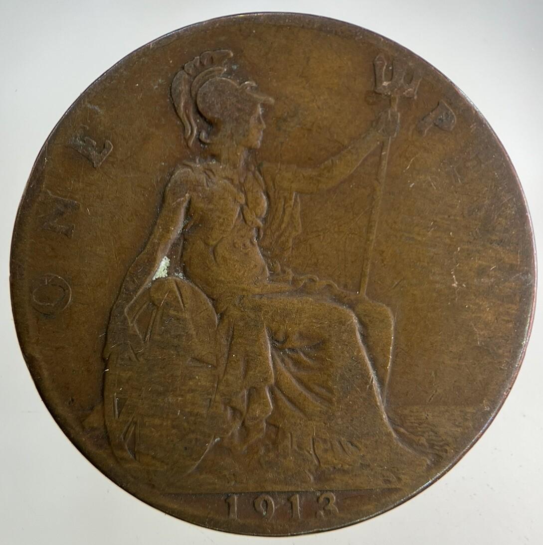 1913 George V One Penny Coin | Fair Grade