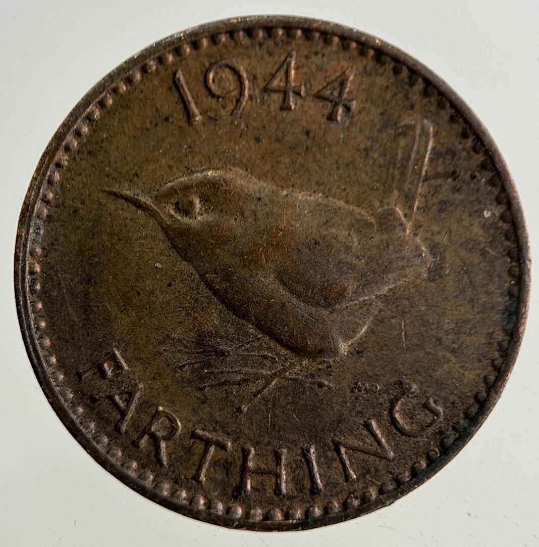1944 George VI Wren Farthing Coin | Fine Collectable Grade