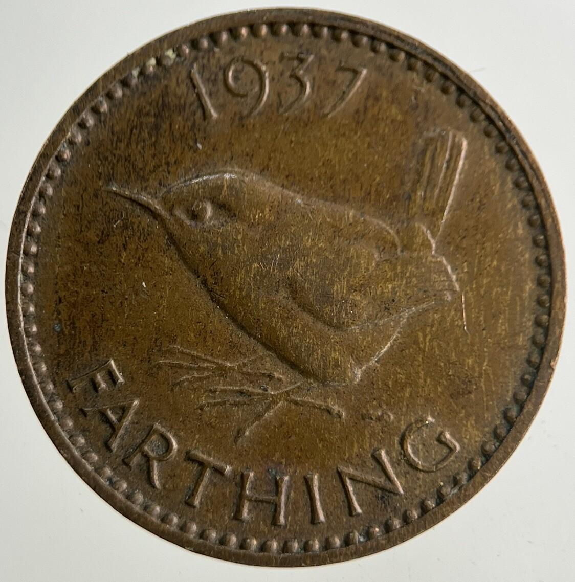 1937 George VI Wren Farthing Coin | Fine Collectable Grade