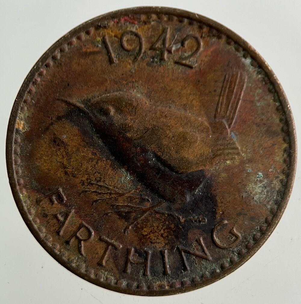 1942 George VI Wren Farthing Coin | Fine Collectable Grade