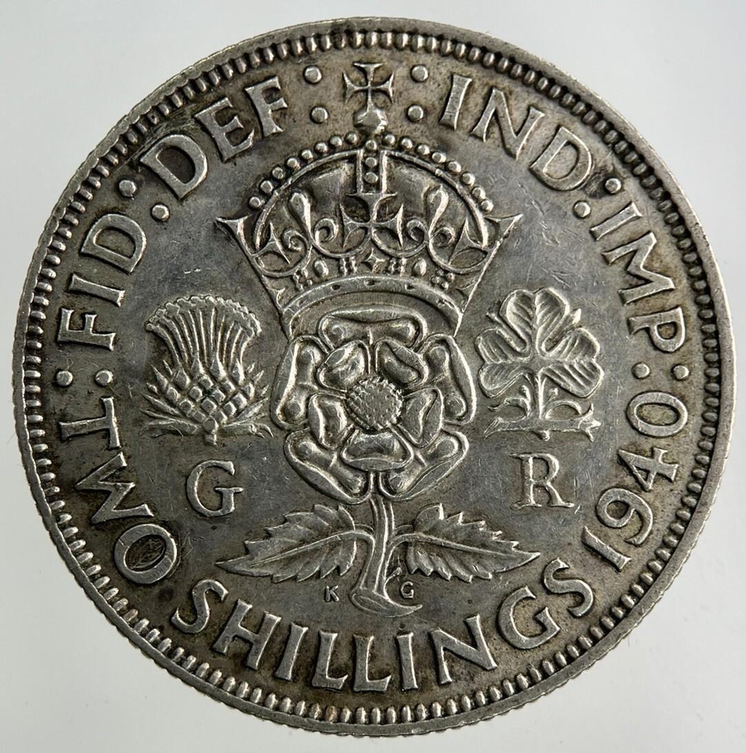 1940 George VI Florin Silver Coin | Fine Collectable Grade