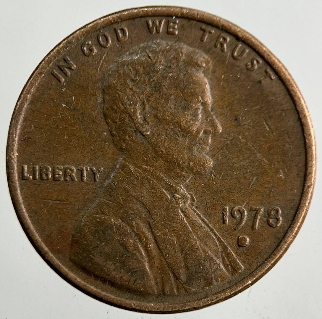 1978-D US USA Lincoln One Cent Coin | Fine Collectable Grade