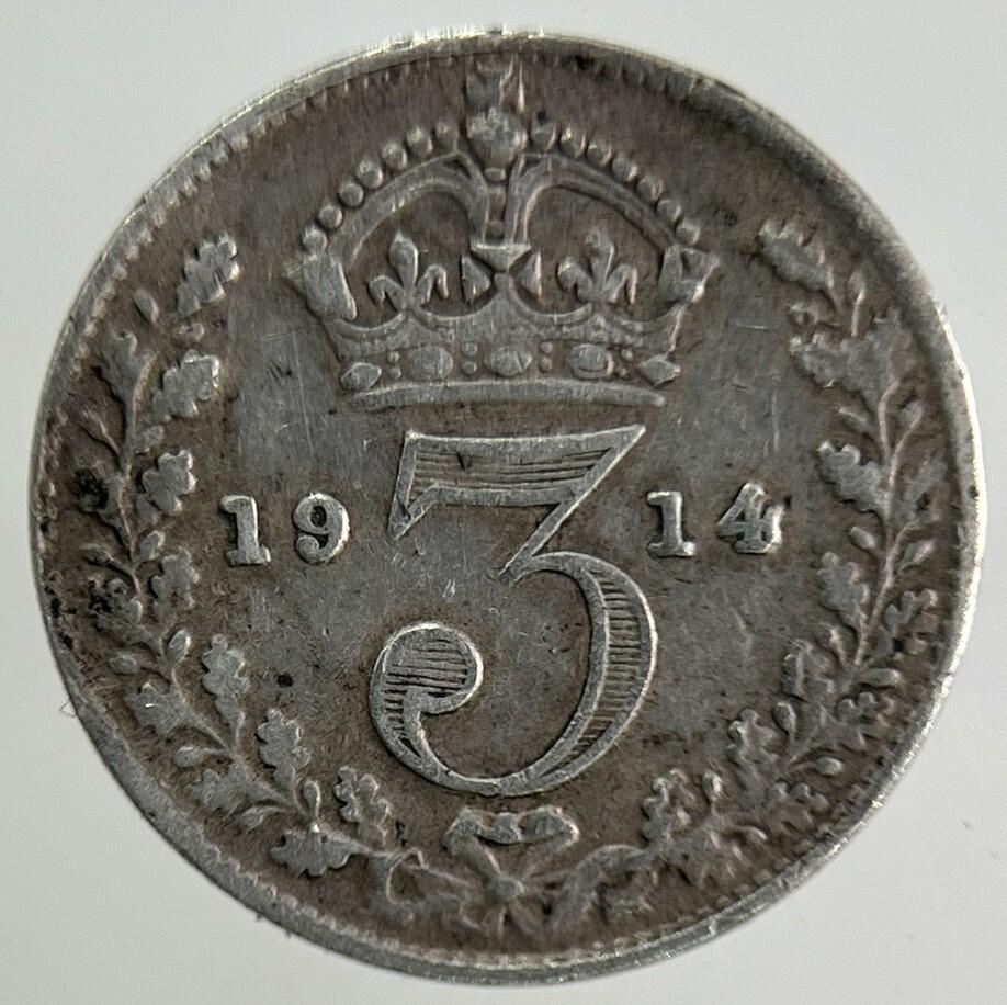 1914 George V Threepence Silver Coin | Fine Collectable Grade