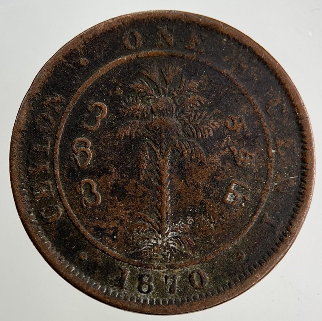 1870 Ceylon 1 Cent Coin | Collectable Grade