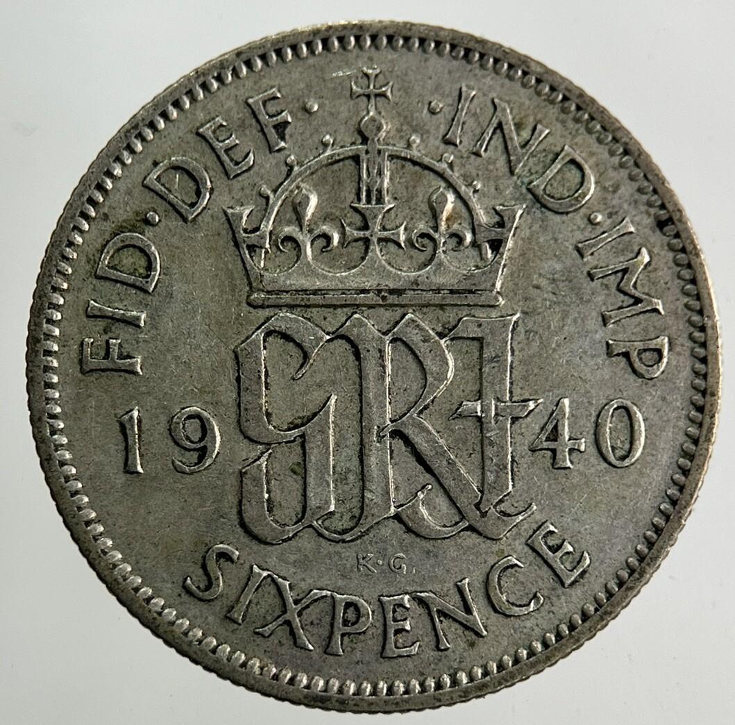1940 George VI Sixpence Silver Coin | Fine Collectable Grade