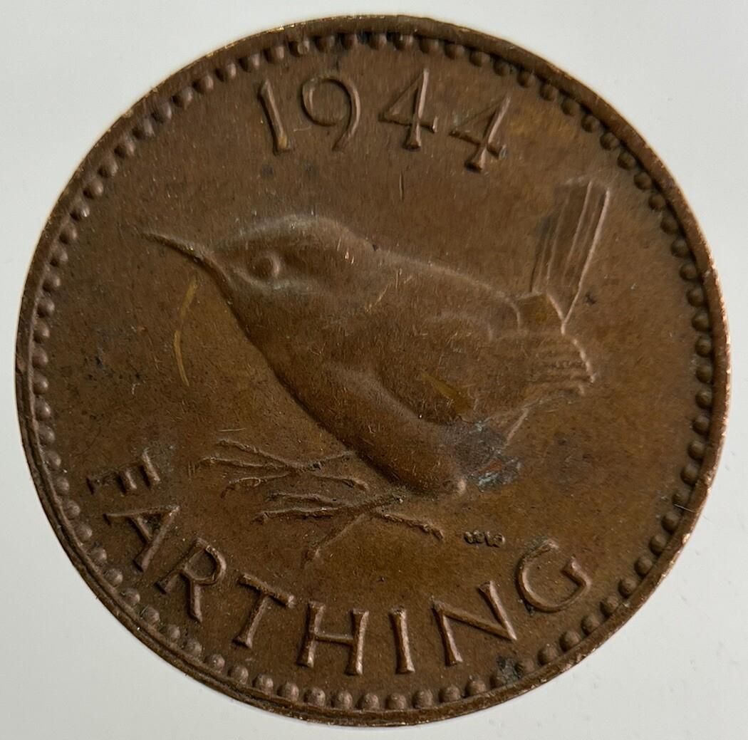 1944 George VI Wren Farthing Coin | Fine Collectable Grade