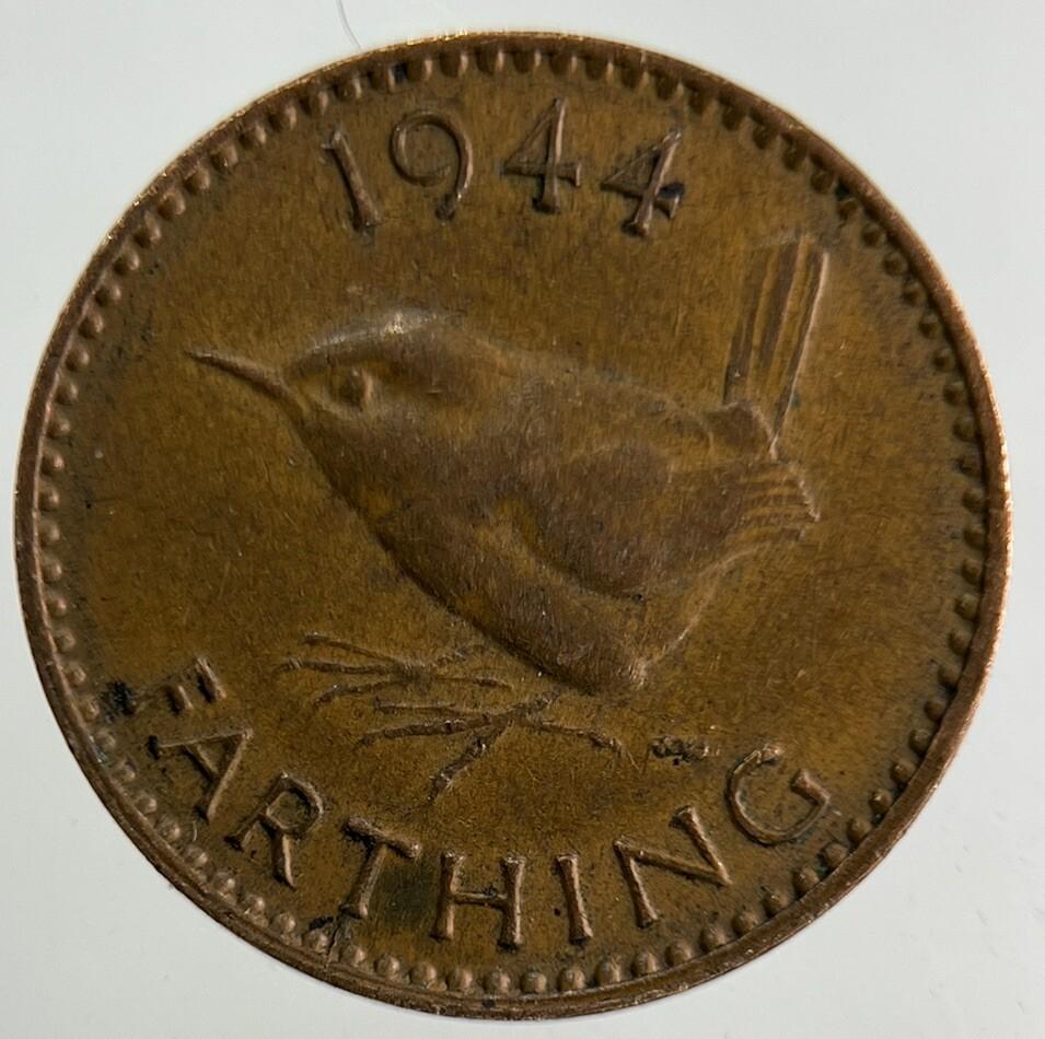 1944 George VI Wren Farthing Coin | Fine Collectable Grade