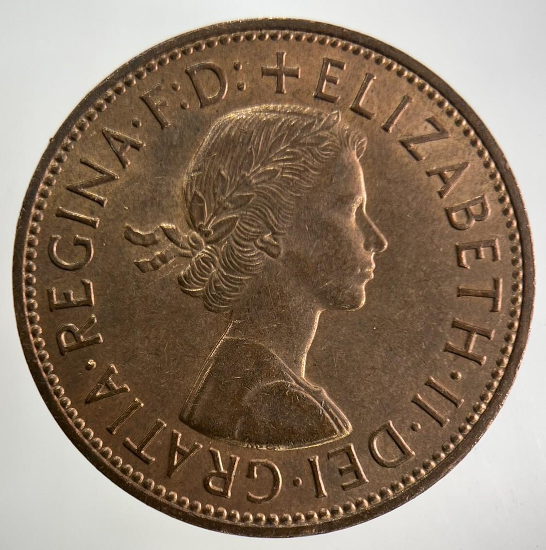 1962 Elizabeth II 2nd One Penny Coin | Very Fine Grade