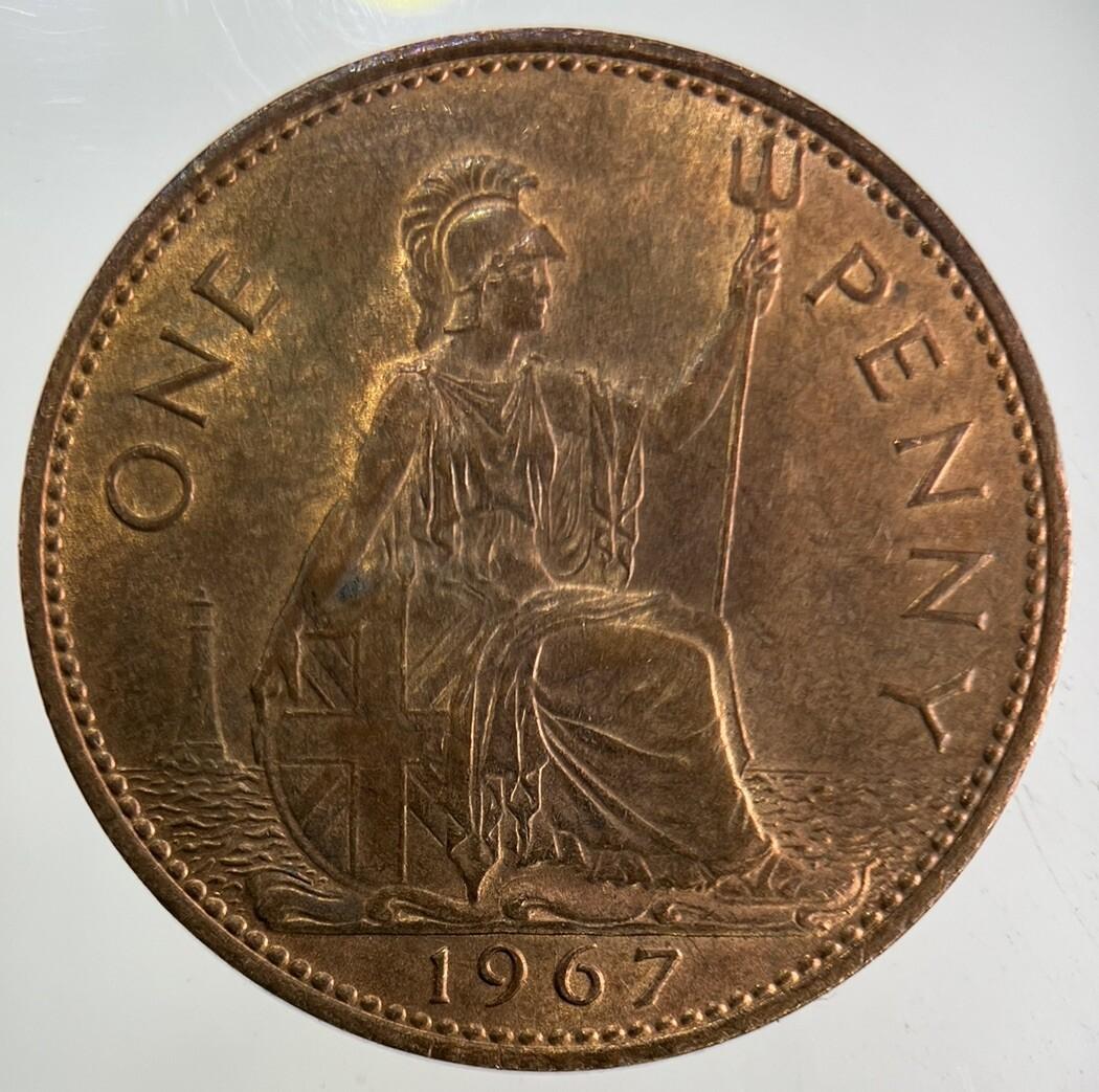 1967 Elizabeth II 2nd One Penny Coin | Very Fine Grade