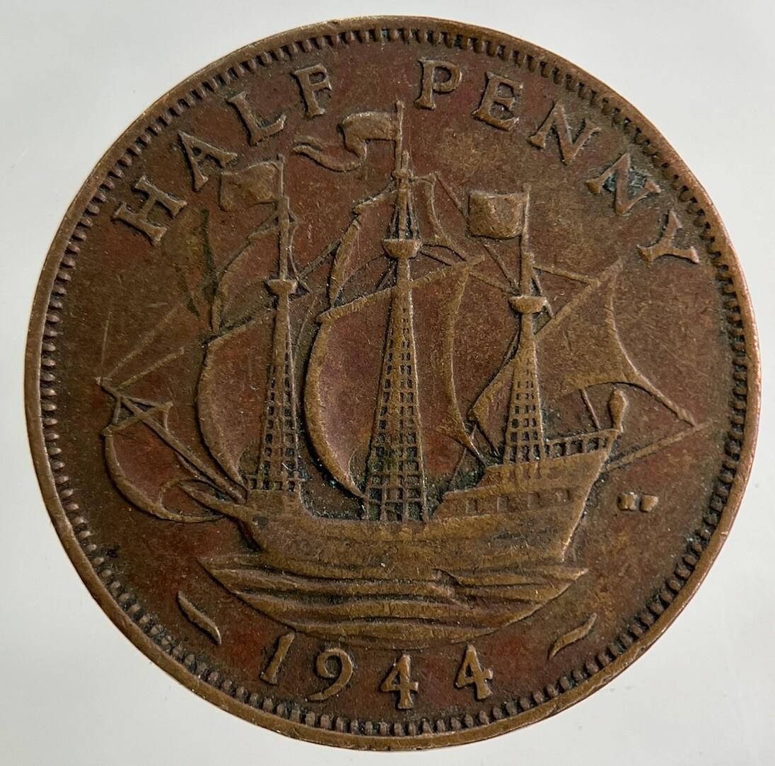 1944 George VI Half-Penny Coin | Fine Collectable Grade