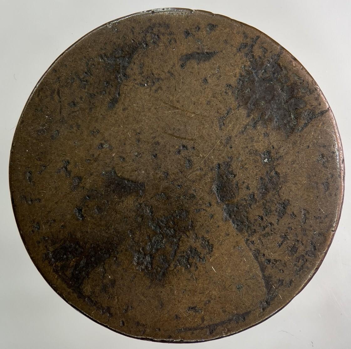 1863 Victoria One Penny Coin | Worn Grade