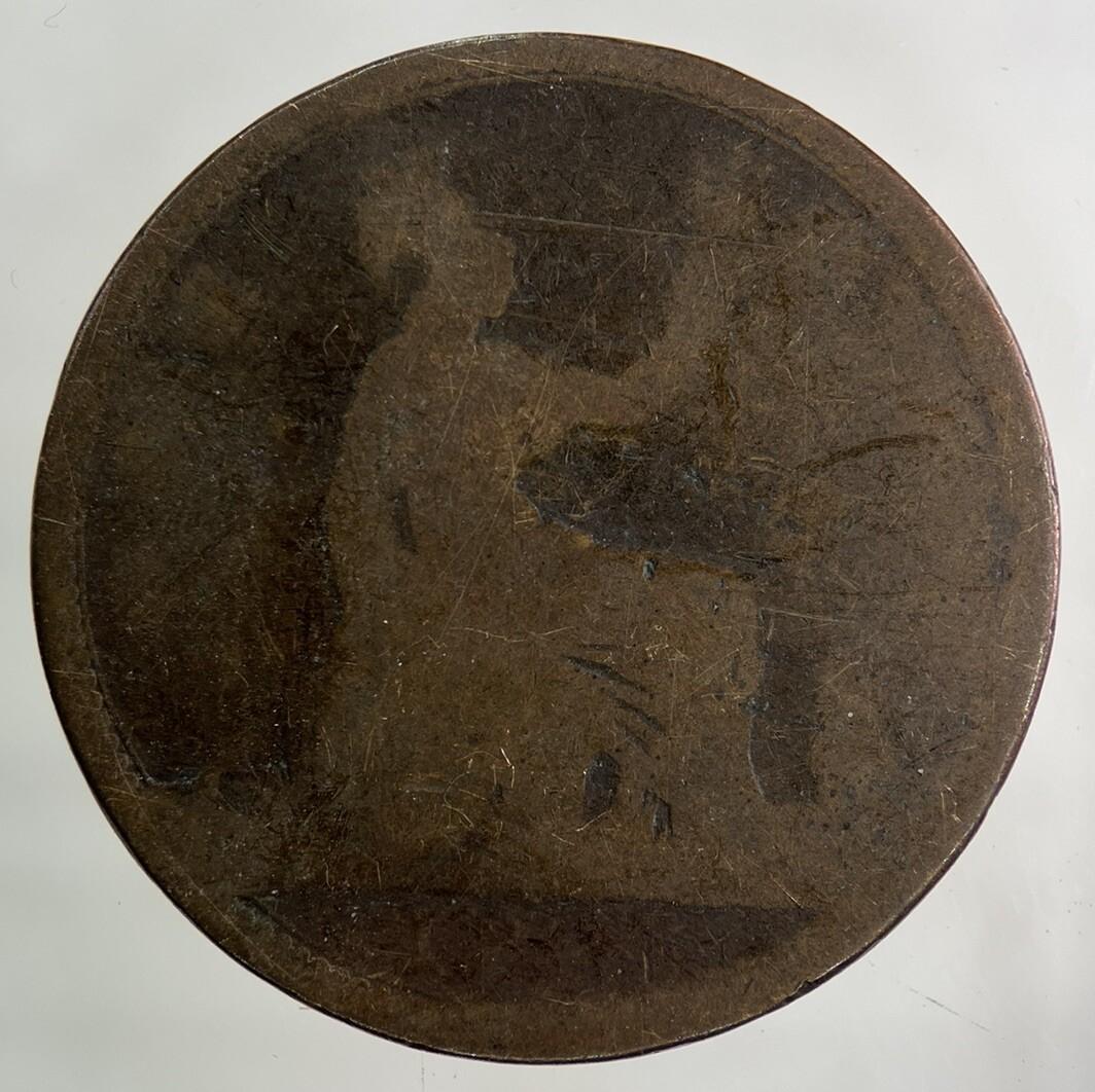 British Victoria One Penny Coin | Worn Grade