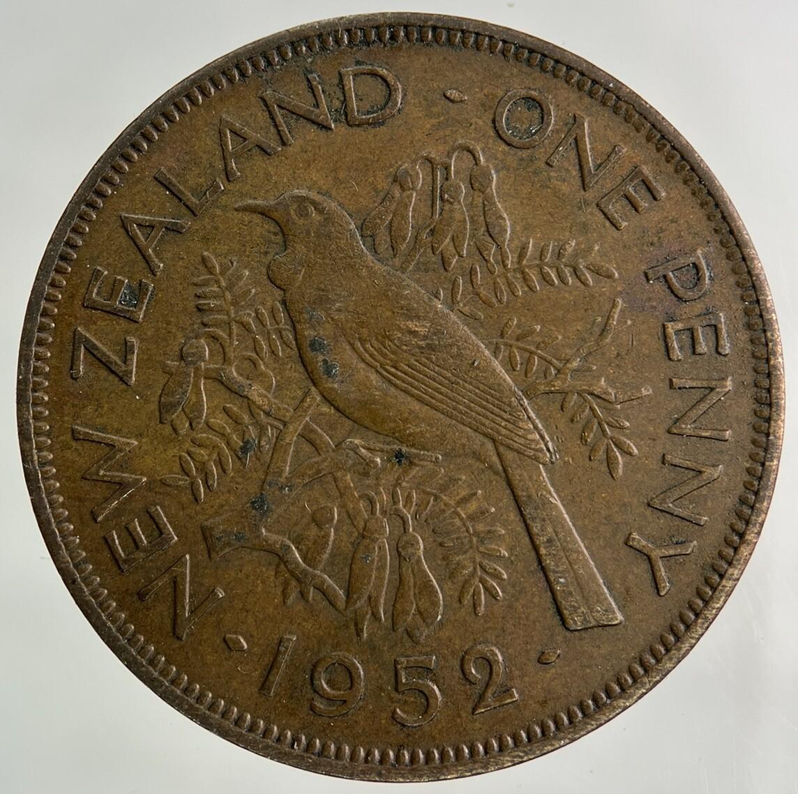 1952 New Zealand One Penny Coin | Fine Collectable Grade