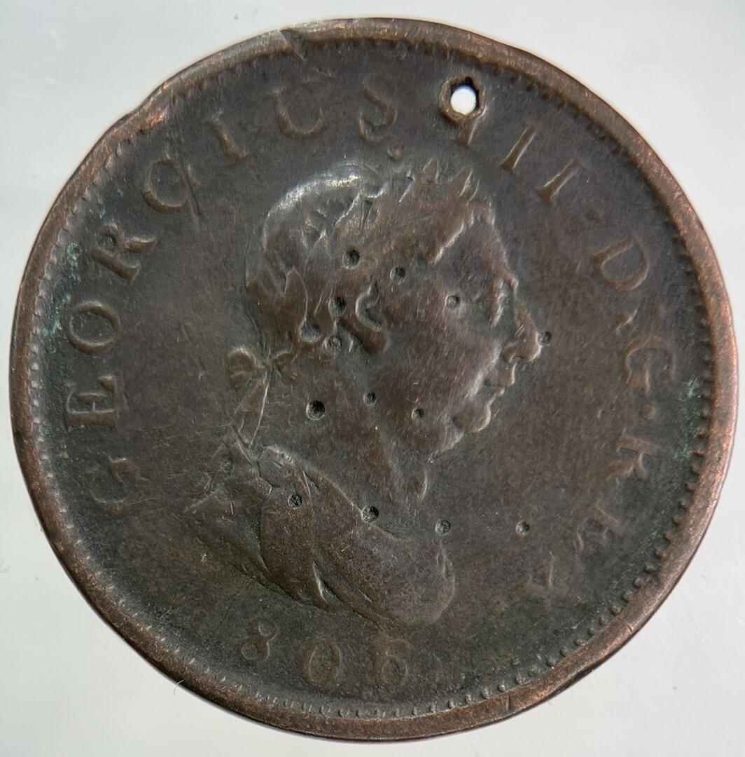 1806 George III 3rd One Penny Coin | Collectable Grade
