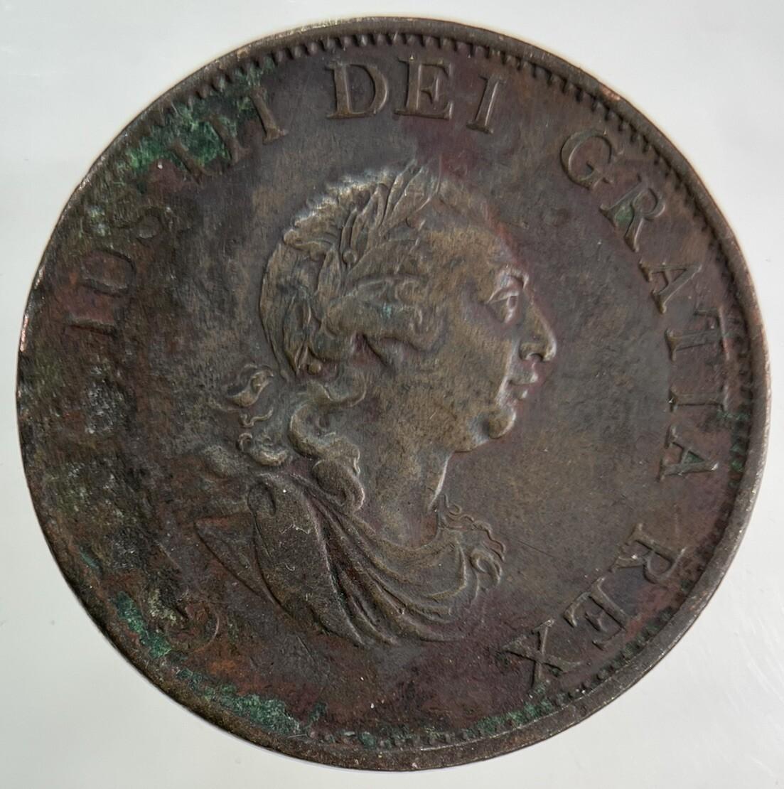 1799 George III 3rd Half-Penny Coin | Very High Grade