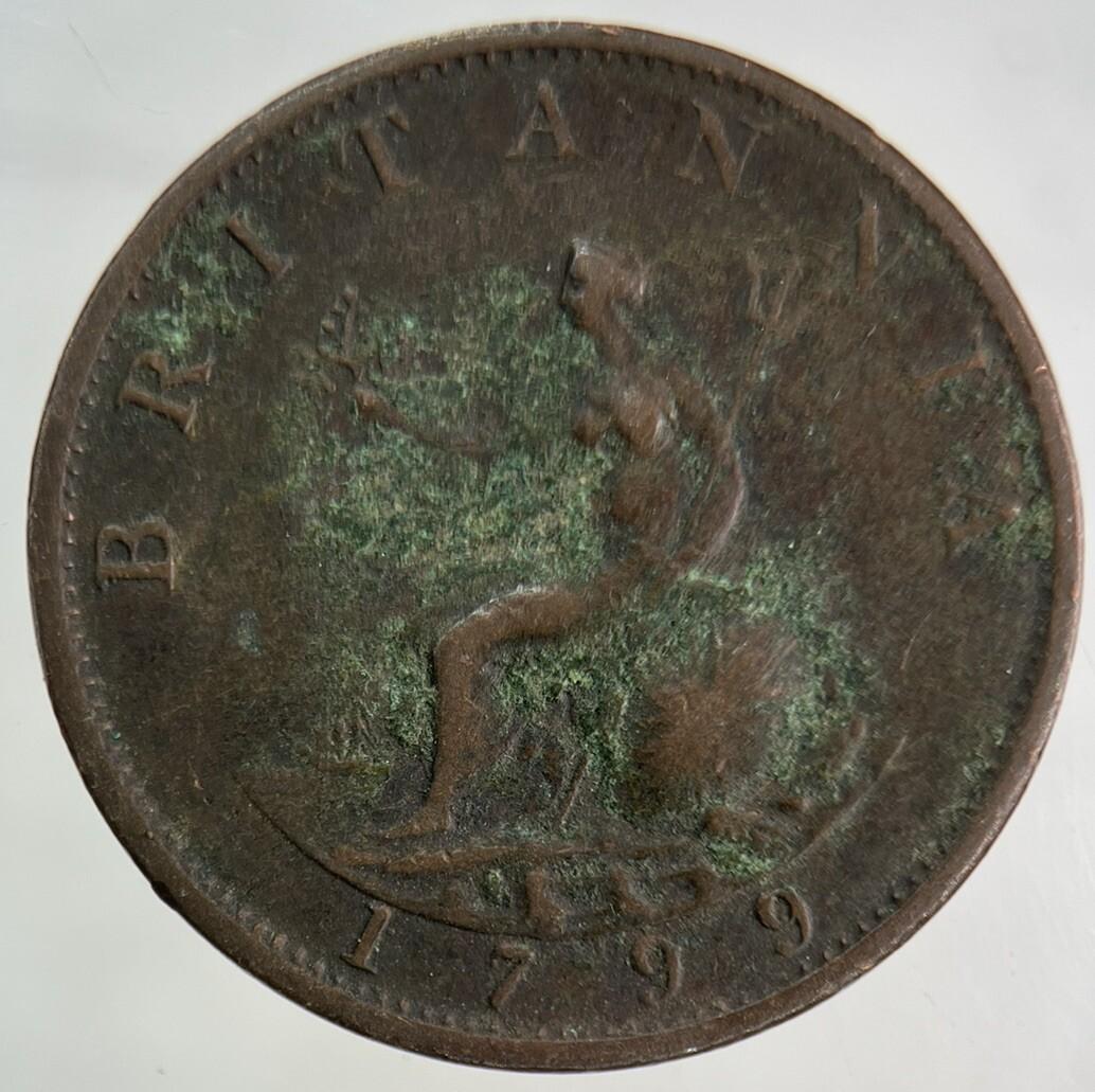 1799 George III 3rd Half-Penny Coin | Fine Collectable Grade