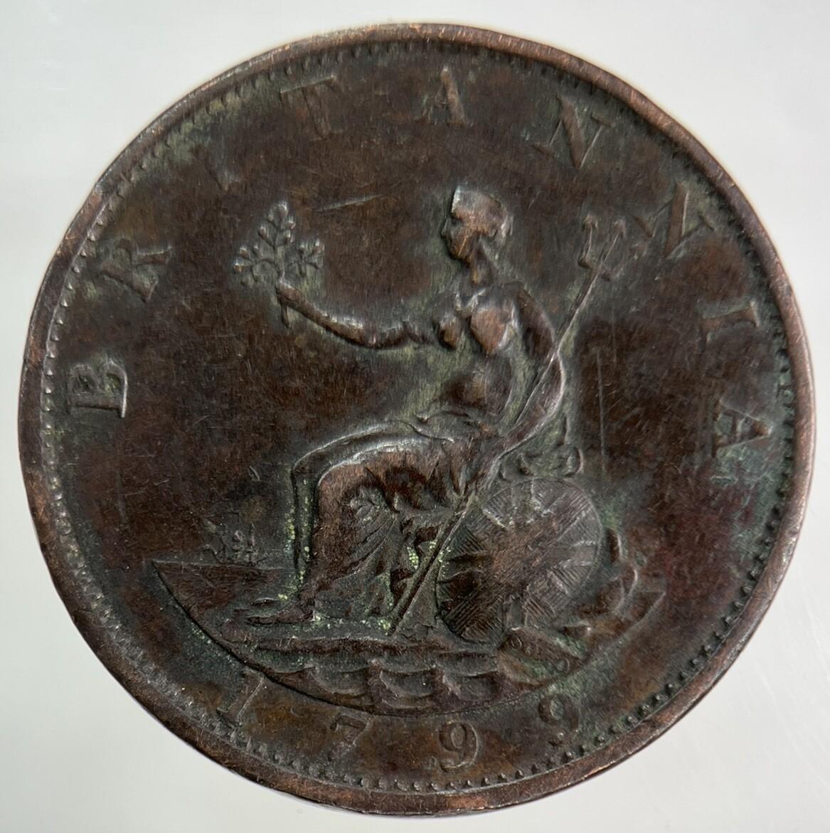 1799 George III 3rd Half-Penny Coin | Fine Collectable Grade