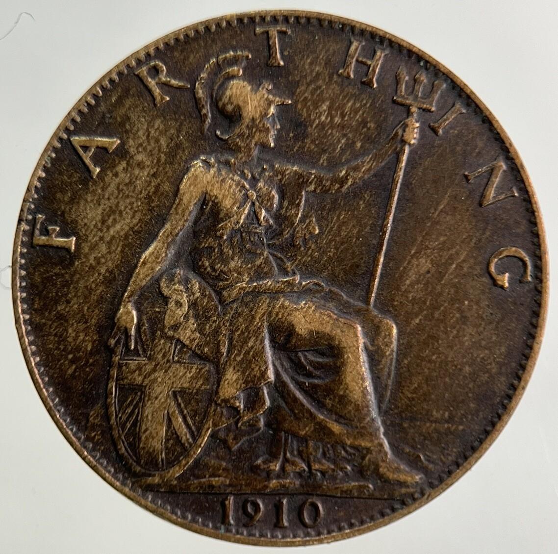 1910 Edward VII Farthing Coin | Fine Collectable Grade