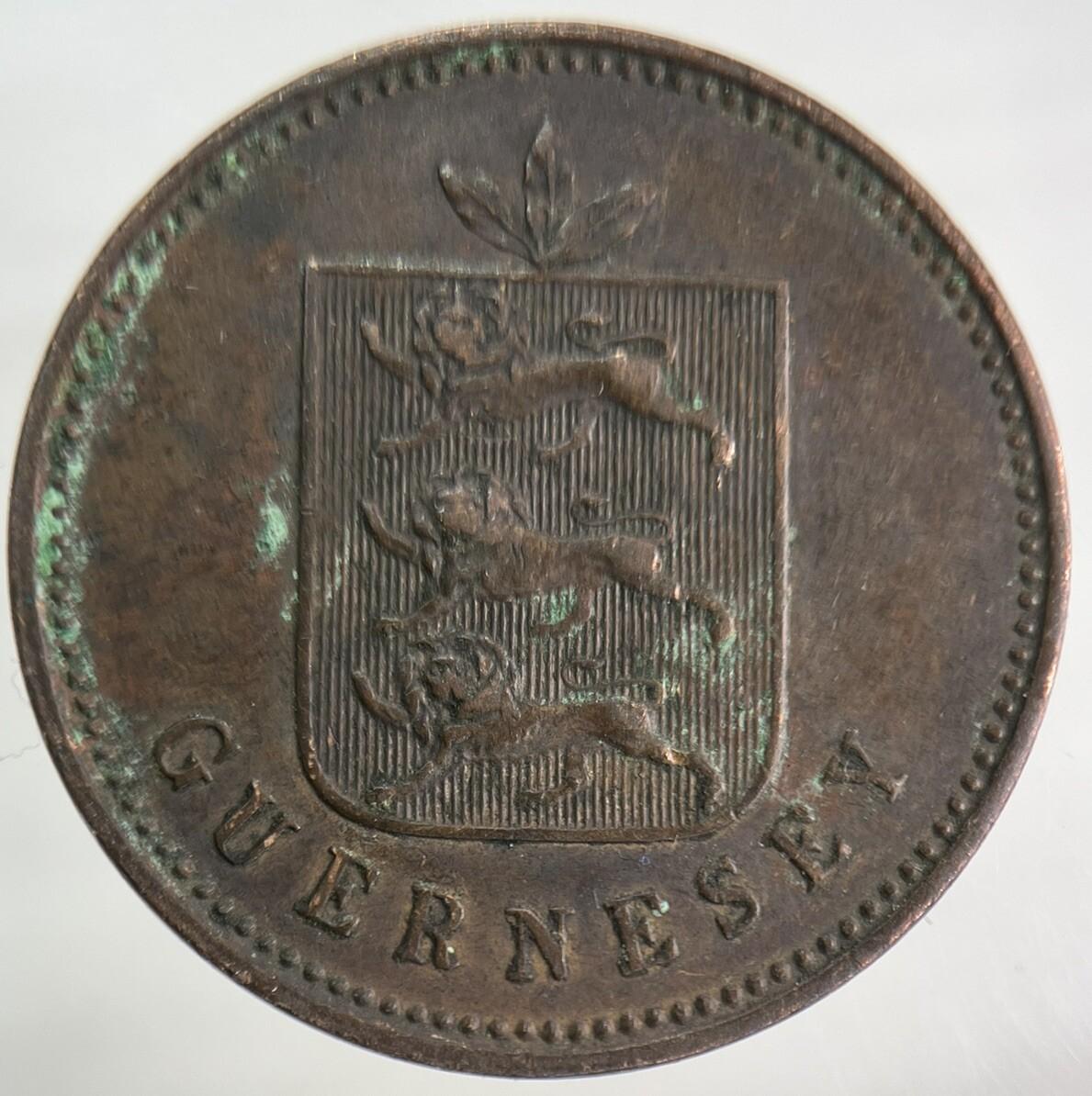 1830 Guernsey 4 Doubles Coin | Fine Collectable Grade
