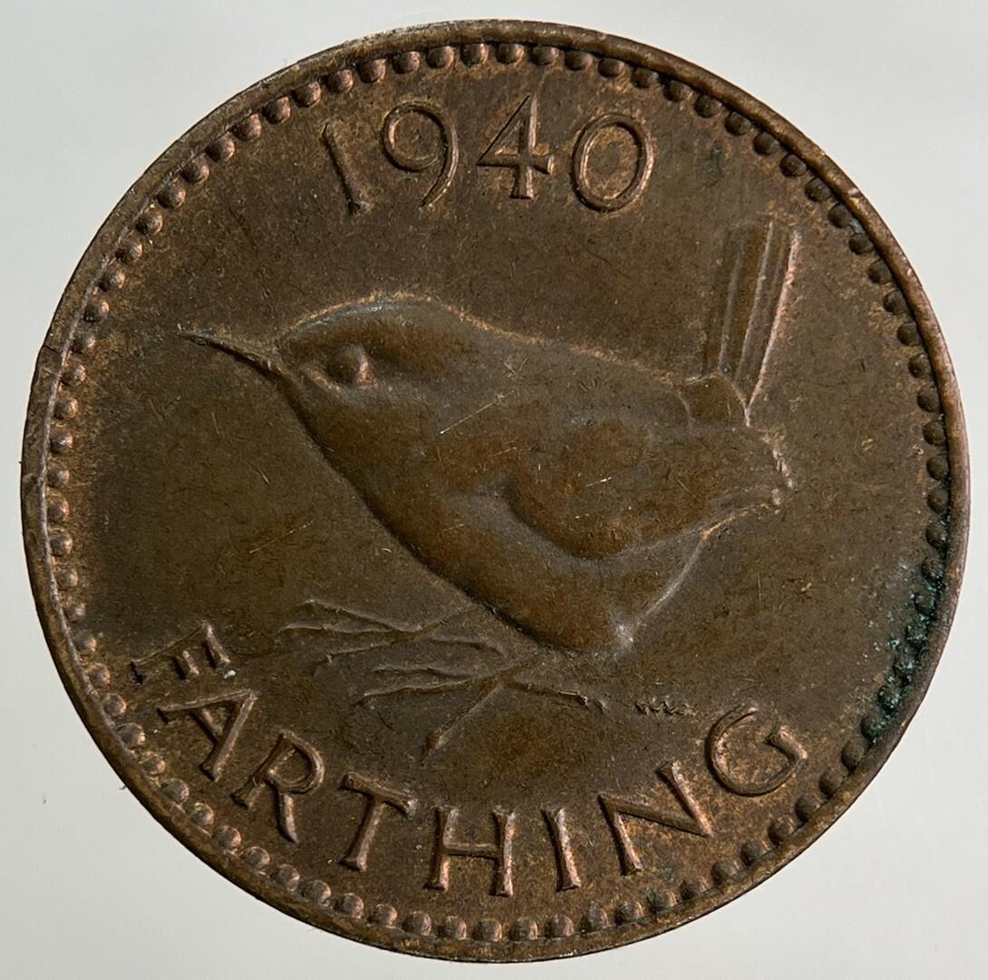 1940 George VI Wren Farthing Coin | Very High Grade