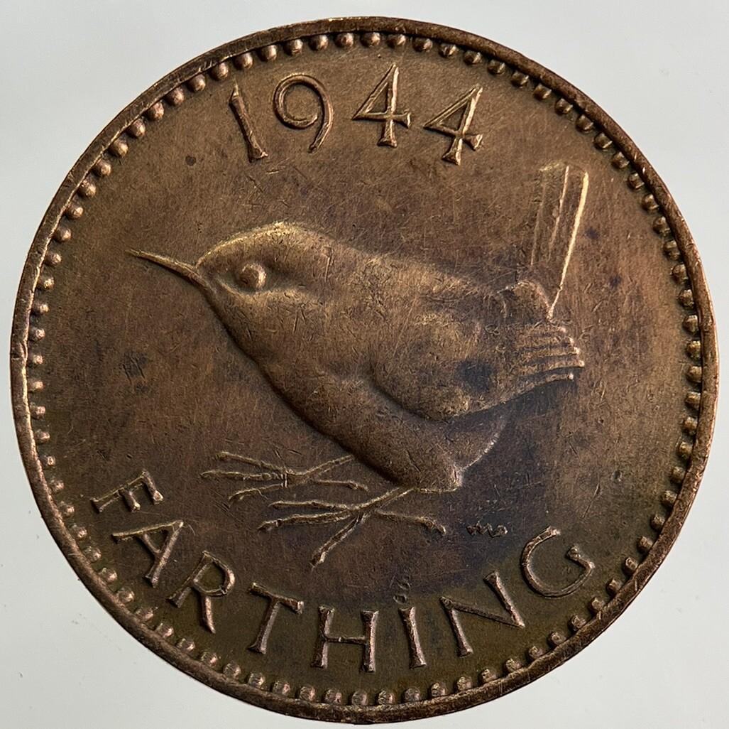 1944 George VI Wren Farthing Coin | Very High Grade
