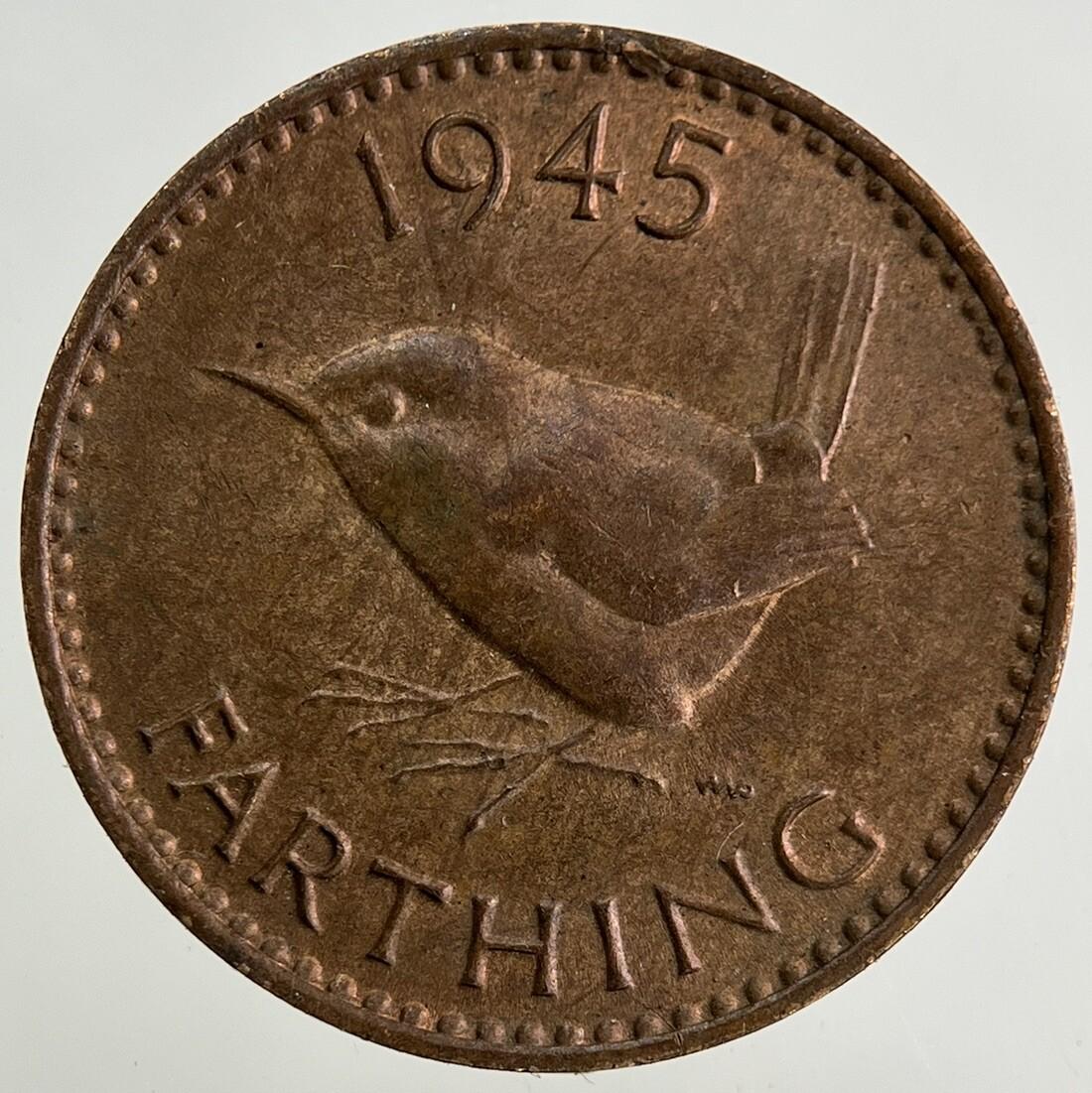 1945 George VI Wren Farthing Coin | Very High Grade