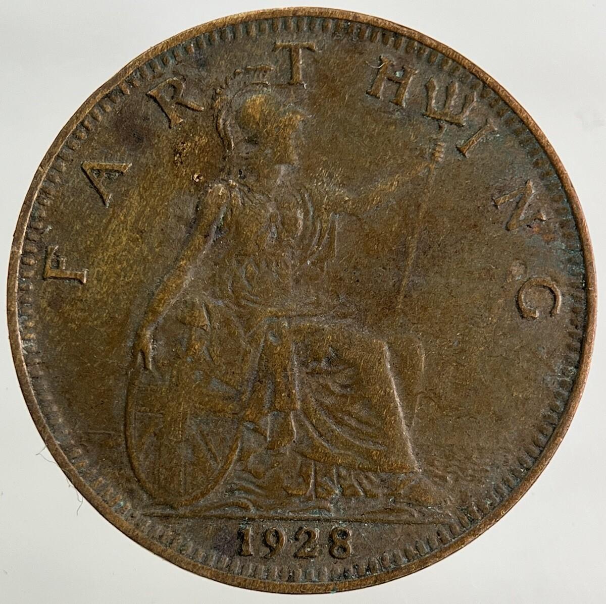 1928 George V Farthing Coin | Fine Collectable Grade