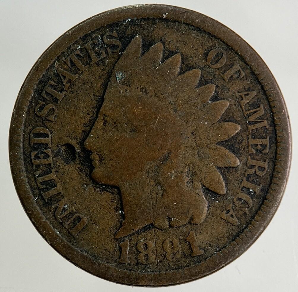 1891 US USA One Cent Coin | Collectable Grade
