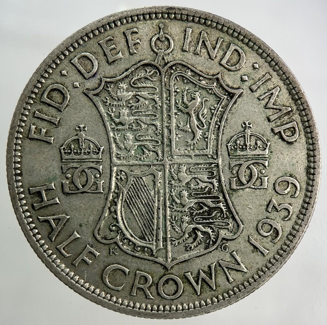 1939 George VI Half-Crown Silver Coin | Fine Collectable Grade