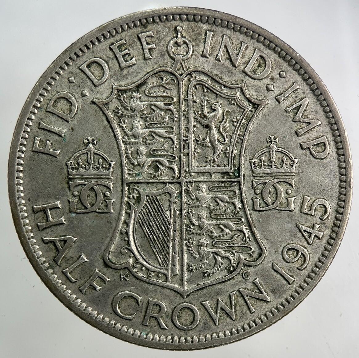 1945 George VI Half-Crown Silver Coin | Fine Collectable Grade