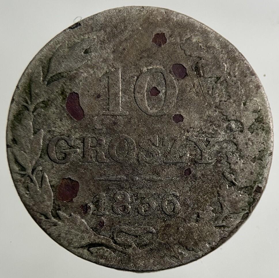 1836 Poland 10 Groszy Groschen Silver Coin | Collectable Grade
