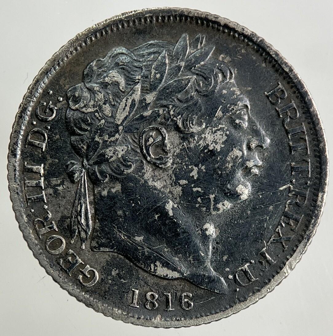 1816 George III 3rd Sixpence Silver Coin | Fine Collectable Grade
