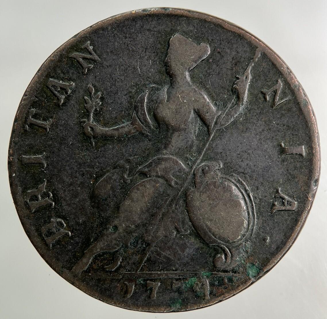 1734 George II 2nd Half-Penny Coin | Fine Collectable Grade