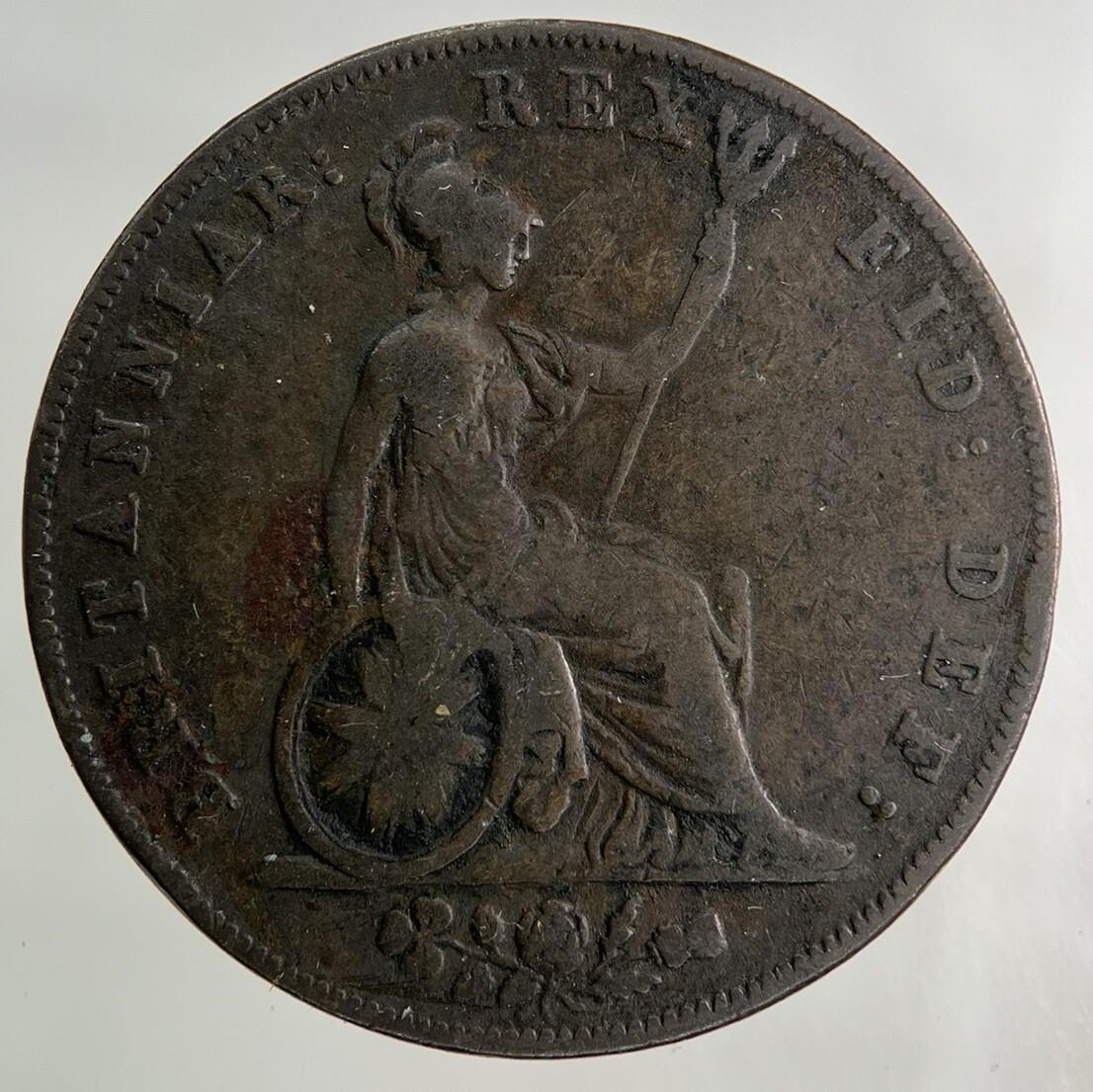 1827 George IV Half-Penny Coin | Fine Collectable Grade
